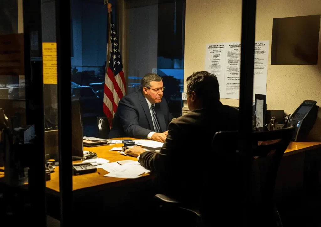 Solicitante en entrevista consular en la Embajada de EE.UU. en Ciudad de México.